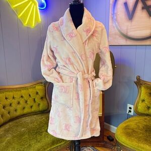 Y2K Juicy Couture Pink Logo Plush Robe Size S/M